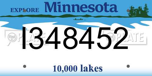 I348452 Minnesota License Plate
