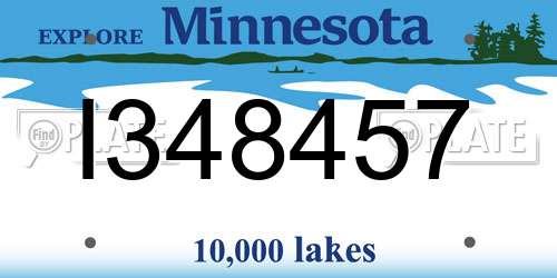 I348457 Minnesota License Plate