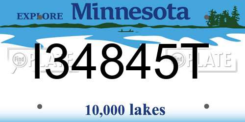 I34845T Minnesota License Plate