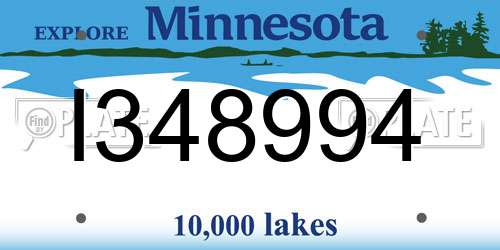 I348994 Minnesota License Plate