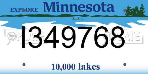 I349768 Minnesota License Plate