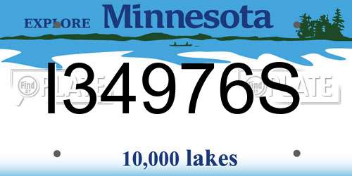 I34976S Minnesota License Plate