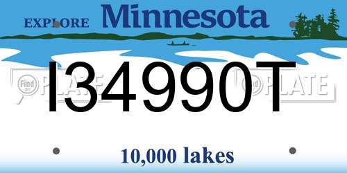 I34990T Minnesota License Plate