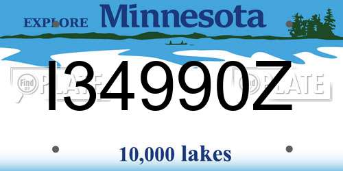 I34990Z Minnesota License Plate