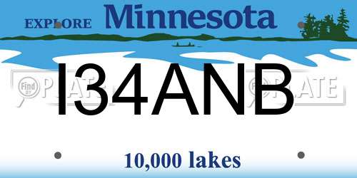 I34ANB Minnesota License Plate