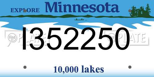 I352250 Minnesota License Plate
