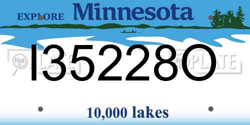 I35228O Minnesota License Plate