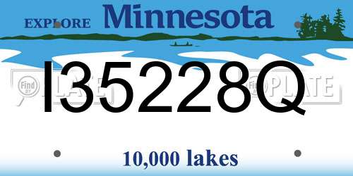 I35228Q Minnesota License Plate