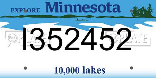 I352452 Minnesota License Plate