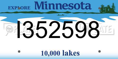 I352598 Minnesota License Plate