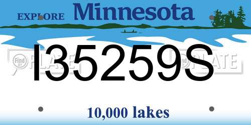 I35259S Minnesota License Plate