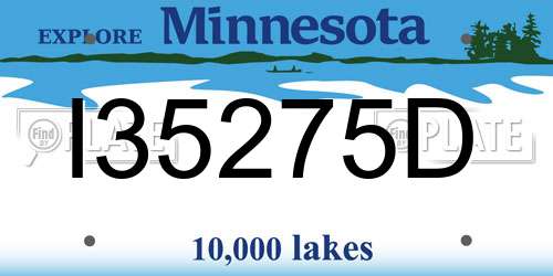 I35275D Minnesota License Plate