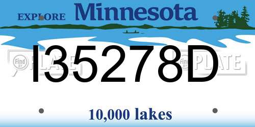 I35278D Minnesota License Plate