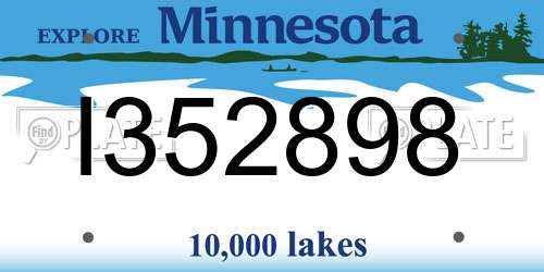 I352898 Minnesota License Plate
