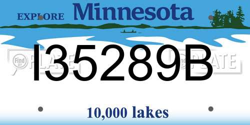 I35289B Minnesota License Plate