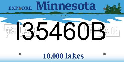 I35460B Minnesota License Plate