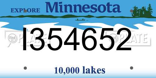 I354652 Minnesota License Plate