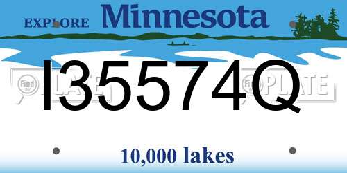 I35574Q Minnesota License Plate