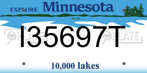 I35697T Minnesota License Plate