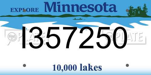 I357250 Minnesota License Plate