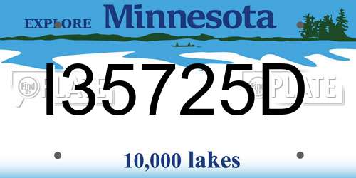I35725D Minnesota License Plate