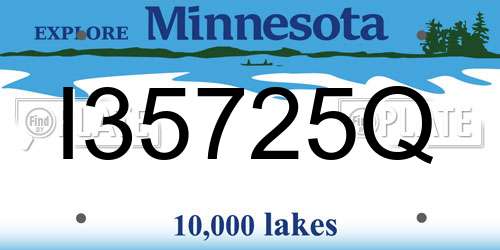 I35725Q Minnesota License Plate