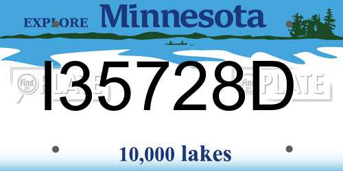 I35728D Minnesota License Plate