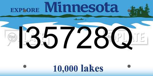 I35728Q Minnesota License Plate