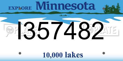 I357482 Minnesota License Plate