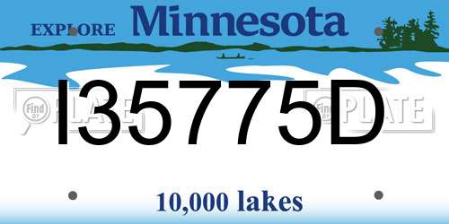 I35775D Minnesota License Plate