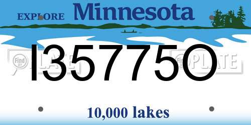 I35775O Minnesota License Plate