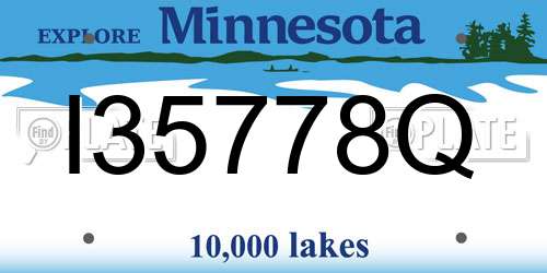 I35778Q Minnesota License Plate