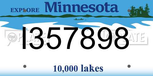 I357898 Minnesota License Plate
