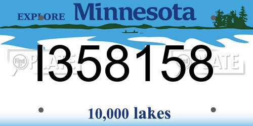 I358158 Minnesota License Plate