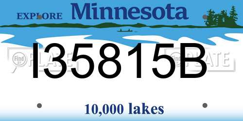 I35815B Minnesota License Plate