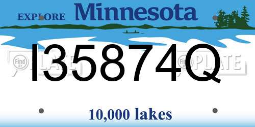 I35874Q Minnesota License Plate