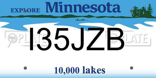I35JZB Minnesota License Plate