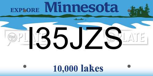 I35JZS Minnesota License Plate