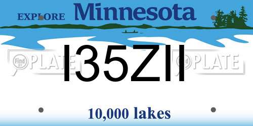 I35ZII Minnesota License Plate