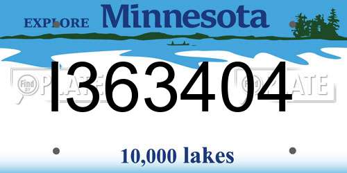 I363404 Minnesota License Plate