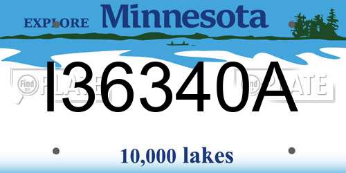 I36340A Minnesota License Plate