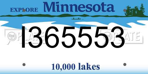 I365553 Minnesota License Plate