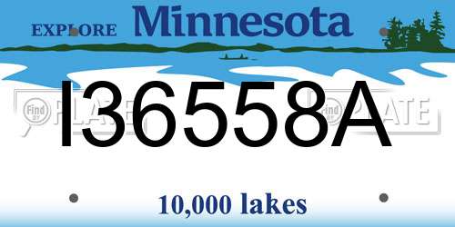 I36558A Minnesota License Plate
