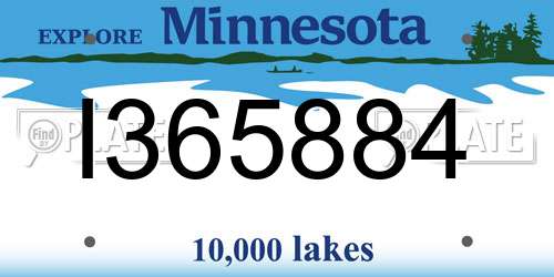 I365884 Minnesota License Plate