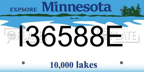 I36588E Minnesota License Plate