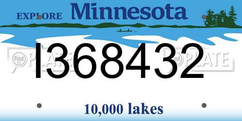 I368432 Minnesota License Plate