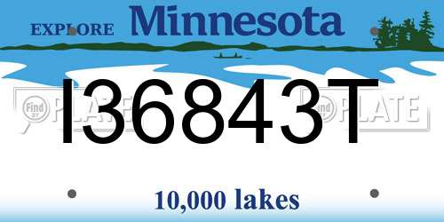 I36843T Minnesota License Plate