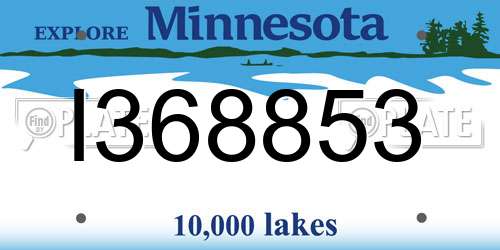 I368853 Minnesota License Plate