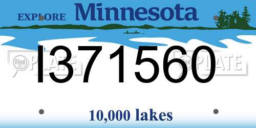 I371560 Minnesota License Plate