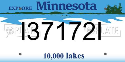 I37172I Minnesota License Plate
